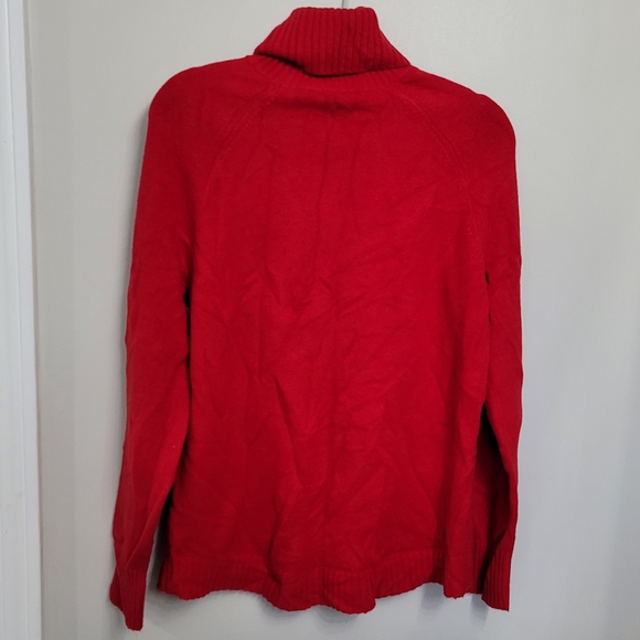 J.CREW Red Boucle Turtle Neck Sweater Size S - Picture 5 of 7